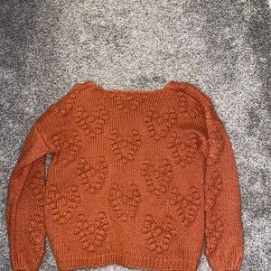 Copper colored Sweater with hearts